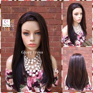 CLEARANCE // Yaki Straight Half Wig, Black With Auburn Highlights, African American Wig,  Headband Half Wig, Glory Tress Wigs // SECURITY