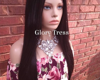 Lace Front Wig, Straight Lace Front Wig, Black Wig, Glory Tress Wigs, Lace Part Wig, Alopecia Chemo Wig, Halloween Cosplay Wig// FLAWLESS