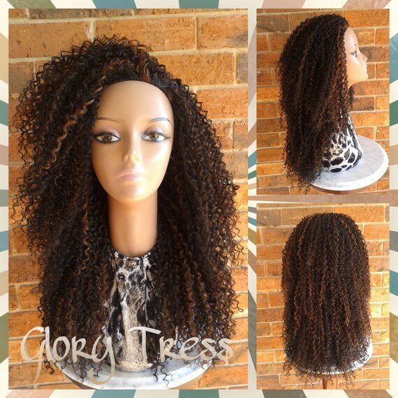 Clearance Long Kinky Curly Half Wig Curly Afro Wig Etsy