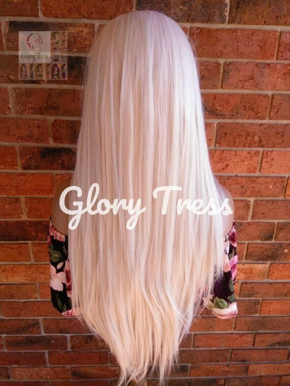 Lace Front Wig Wigs White Platinum Blonde Wig Long Straight Wig