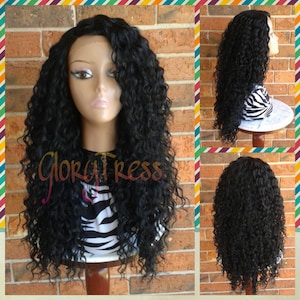 ON SALE //Curly Black Lace Front Wig, Kinky Curly Wig, African American Wig,  Wigs // HONOR
