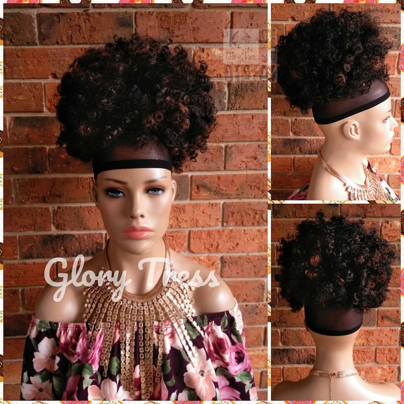 Kinky Curly Afro Drawstring Ponytail Wigs Black Ponytail Etsy Hong Kong