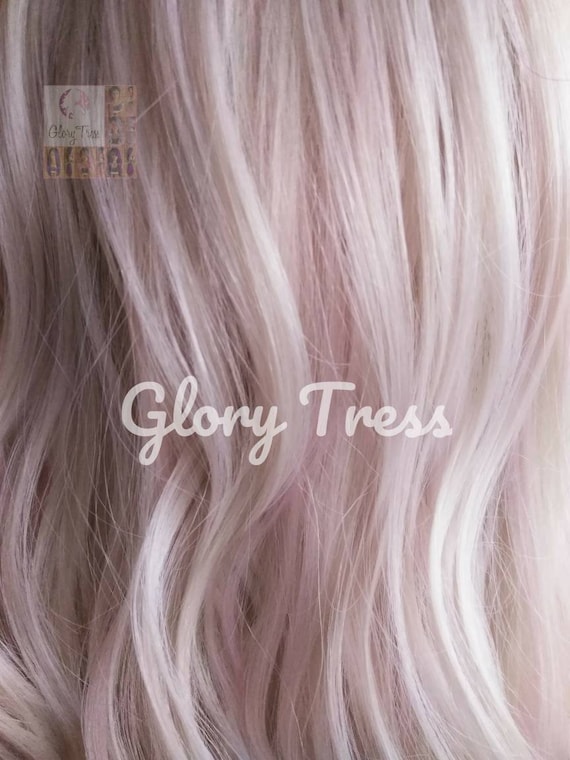 Curly Lace Front Wig Wigs White Wig With Pink Highlights Etsy