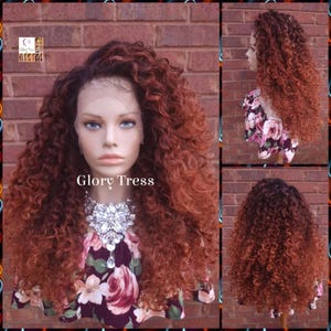 Lace Front Wig, Curly Wig, Human Hair Blend, 13X6 Free Parting, HD Lace Frontal, Glory Tress, Copper Wig, On Sale // JOYFUL
