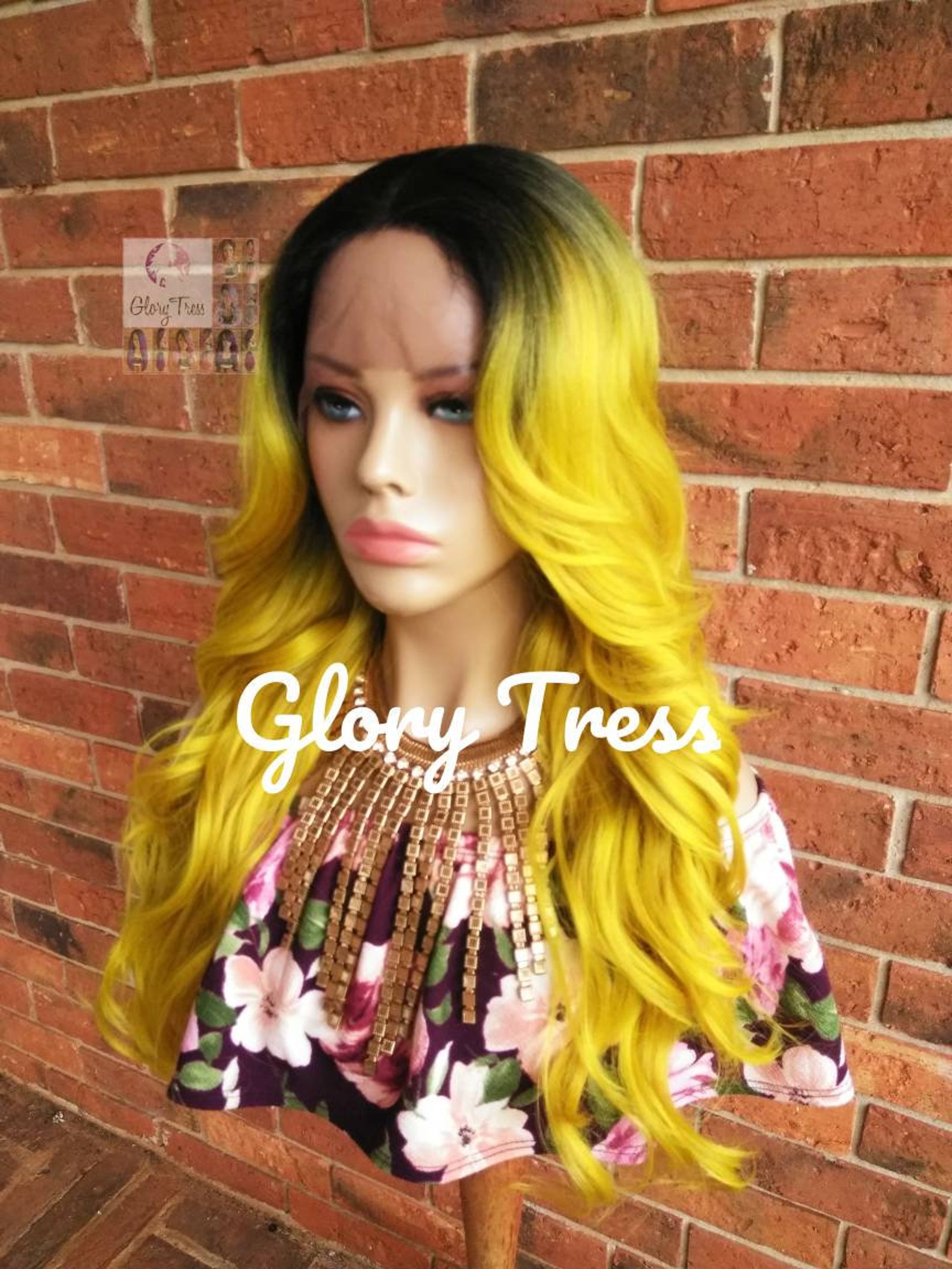 Lace Front Wig Wavy Lace Front Wig Wigs Ombre Wig Wig Etsy