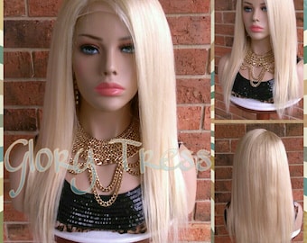 Lace Front Wig - Wigs - Glory Tress - Human Hair Wig - 100% Brazilian Remy Wig - Bleach Blonde Wig - 13x4 Free Parting // FERVENT