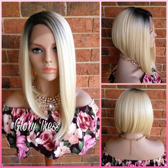 Ready To Ship Blonde Bob Wig Ombre Platinum Blonde Wig Etsy
