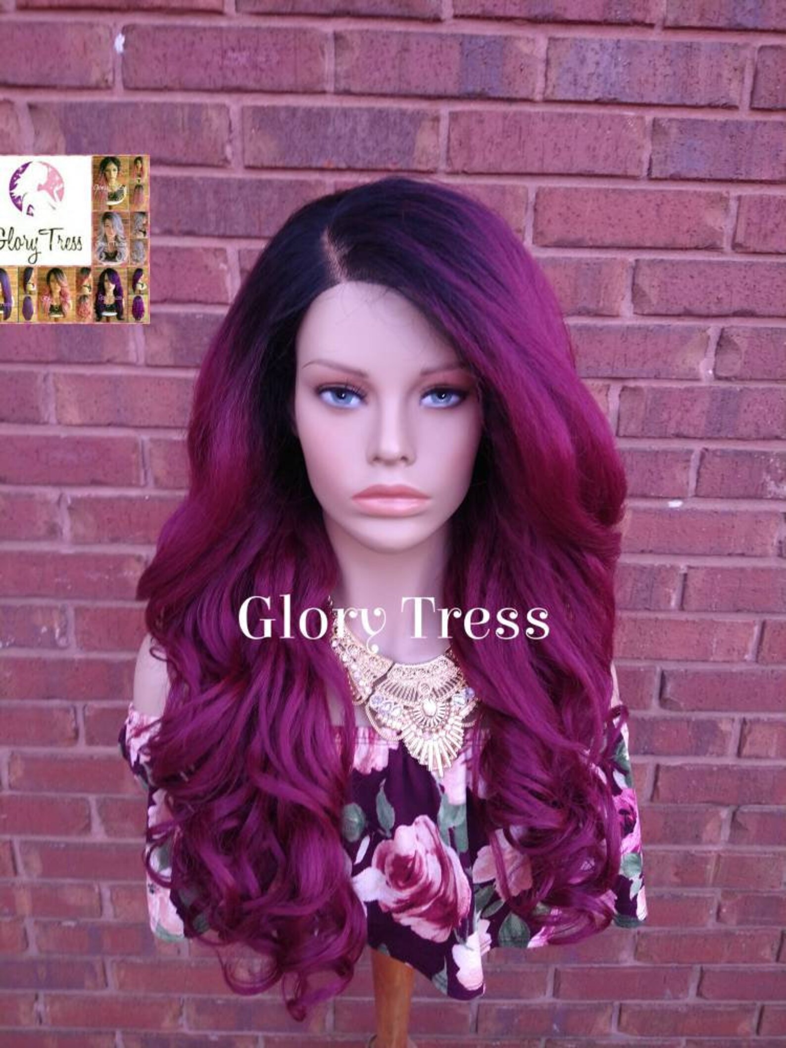 Curly Lace Front Wig Pre Plucked Wigs Glory Tress Yaki Etsy