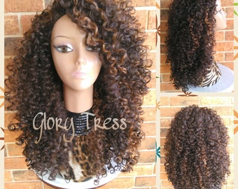 ON SALE // Big Kinky Curly Half Wig, Ombre Wig, Beach Curly Afro Wig, African American Wig // FAVOR