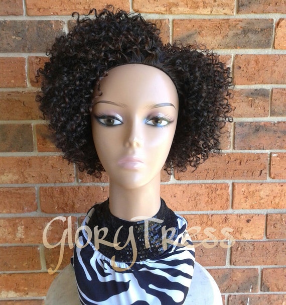 On Sale Short Kinky Curly Wig Curly Half Wig Natural Etsy