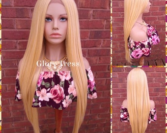 Lace Front Wig - Straight Lace Front Wig - Blonde Wig - Glory Tress - Long Straight Wig, Ready To Ship // MERCY