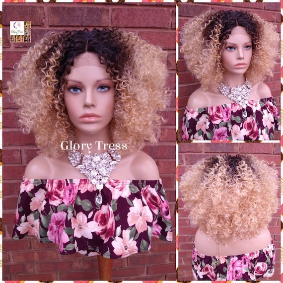 Lace Front Wig, Glory Tress, Wig, Ombre Wig, Kinky Curly Wig  display picture 1