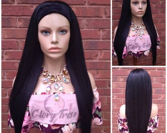 Headband Half Wig,  Straight Half Wig, Beginner  Friendly Wig, Glory Tress Wigs, African American Wig