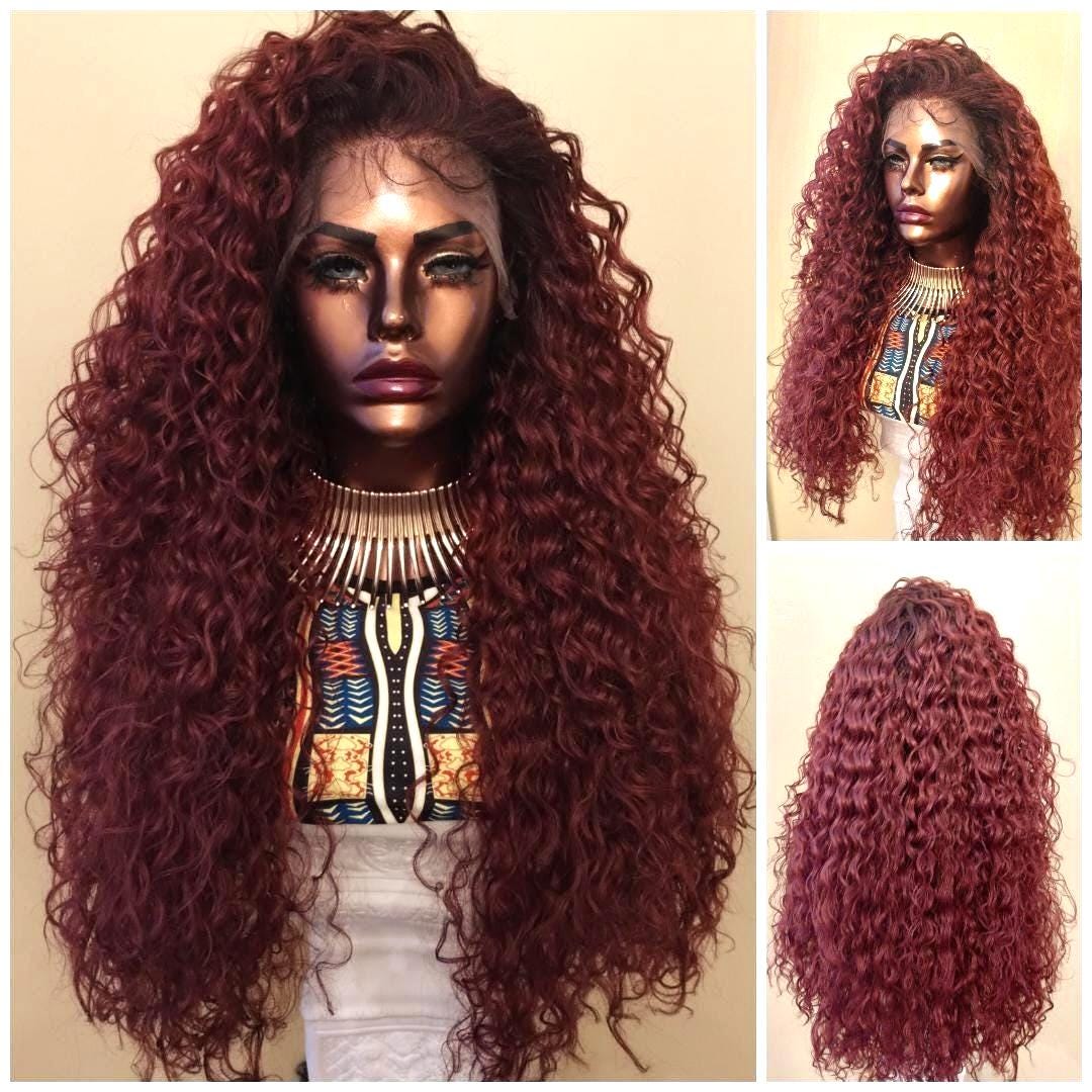 Curly Red Wigs For Sale Long Curly Wigs Long Synthetic Lace Front