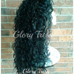 26 Long Beach Curly Half Wig Black Curly Wig For Women Kinky Curly Wig Glory Tress Wigs Halloween Costume Wig COURAGE image 4