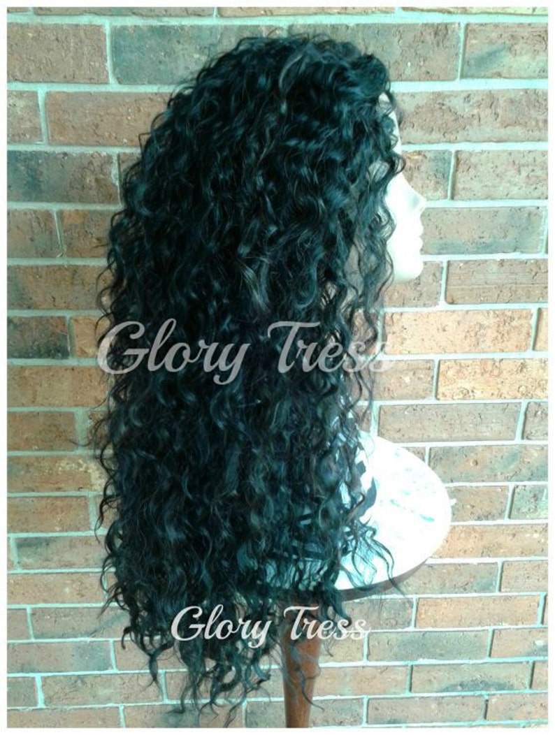 26 Long Beach Curly Half Wig Black Curly Wig For Women Kinky Curly Wig Glory Tress Wigs Halloween Costume Wig COURAGE image 4