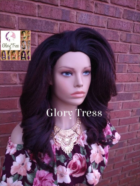 Kinky Curly Half Wig Black Wig With Burgundy Highlights Glory Tress Wigs African American Wig Alopecia Chemo Wig MARTHA Etsy Canada