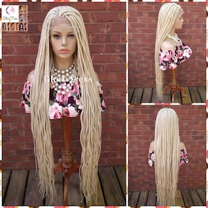 NEW ARRIVAL // 49&quot; Braided Lace Front Wig, African American Wig, Blonde Braided Wig , 4x4 Free Parting, Glory Tress Wigs, On Sale / BELOVED4