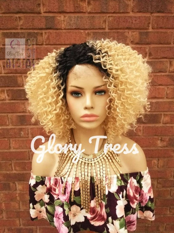 Ombre Golden Blonde Wavy fashion Lace Wig