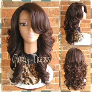 ON SALE // Long & Curly Lace Front Wig, Brown Wig, Glory Tress Wig, African American Wig // SALVATION