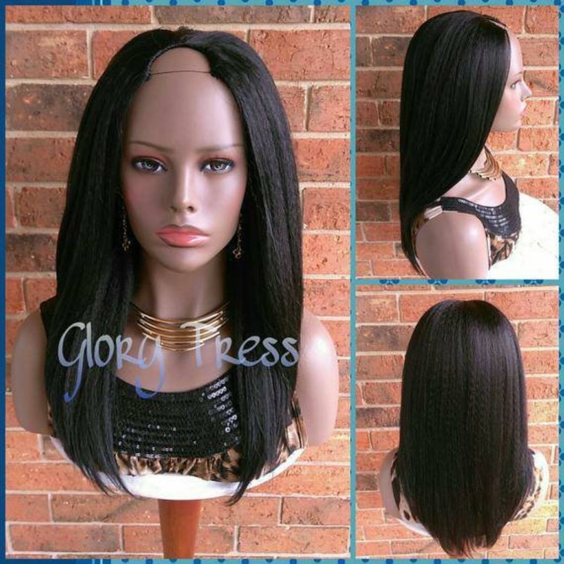 Ready To Ship Kinky Straight U Part Wig Natural Yaki Etsy