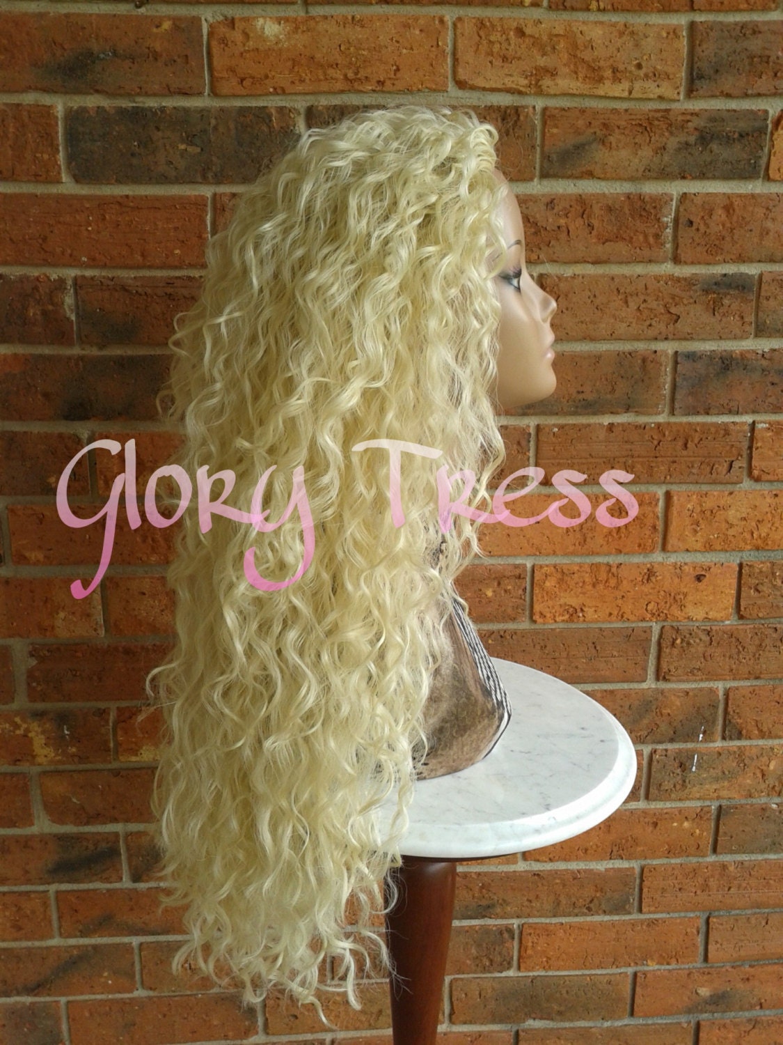 Demi-perruque (demi-tête) 40 Cm Blond Doré Méché Très Clair - Synthétique, Neuve Avec étiquettes