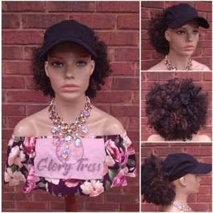 Ponytail Hat Wig, Kinky Curly Afro Ponytail, Throw On An Go Wigs, Black Ponytail, Ponytail Extensions, African American Hairstyle //SPEEDY