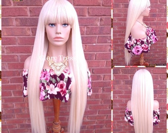 Extra Long Full Wig, Wig with China  Bangs, 613 Blonde Wig, Glory Tress Wigs// NOBLE