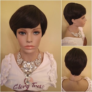 Full Wig | Pixie Cut Wig | 100% Remy Human Hair Wig | Wigs | Glory Tress | Razor Cut Wig | CLEARANCE// REVIVAL