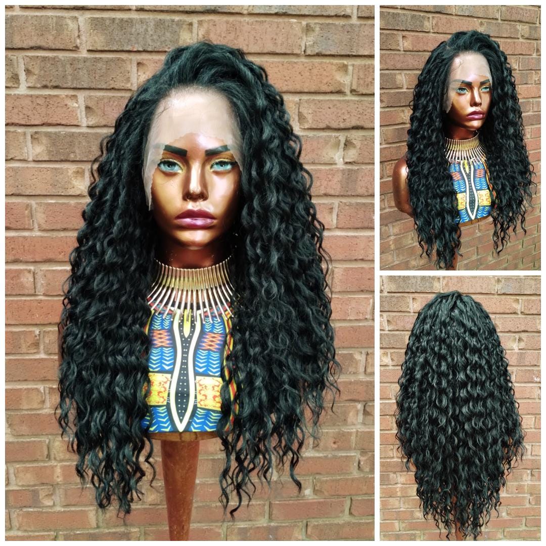 Black wig Lacefront 3 inch Freepart wig curly wig Amazon.com : SAPPHIREWIGS Curly Lace Front Wigs for Black  main image 2