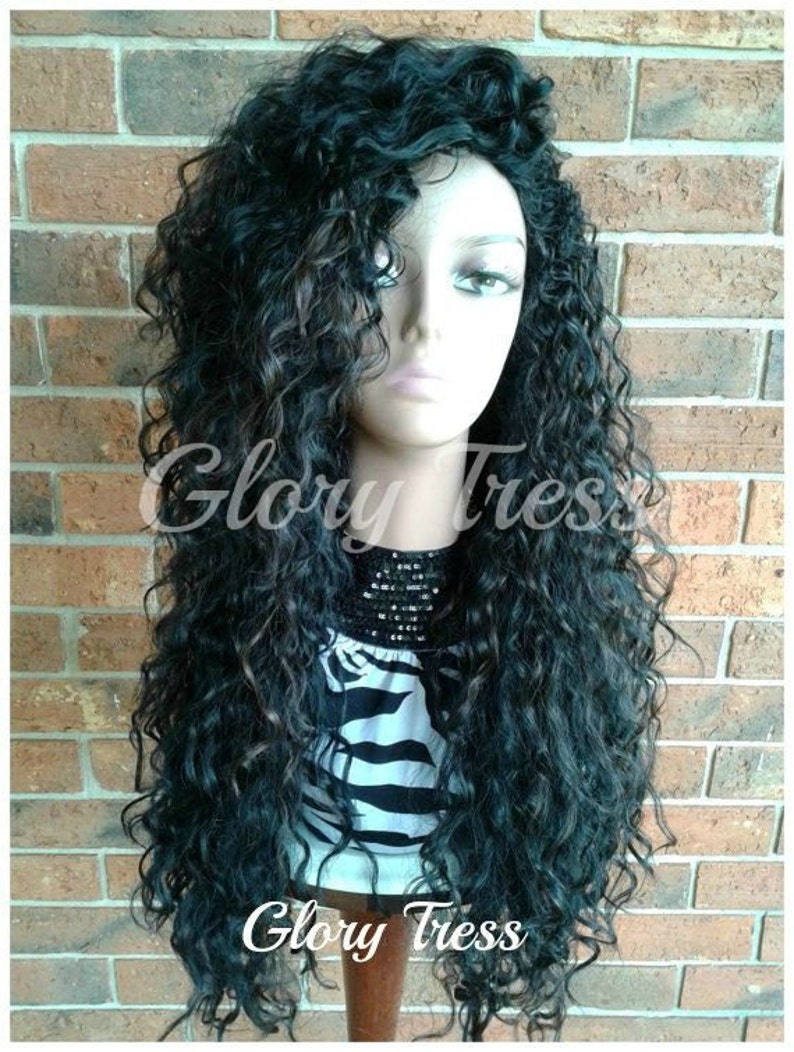 26 Long Beach Curly Half Wig Black Curly Wig For Women Kinky Curly Wig Glory Tress Wigs Halloween Costume Wig COURAGE image 2