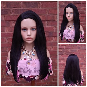 CLEARANCE // Yaki Straight Half Wig,   Natural Kinky Straight Wig, Black Wig, African American Wig, Headband Half Wig // SECURITY