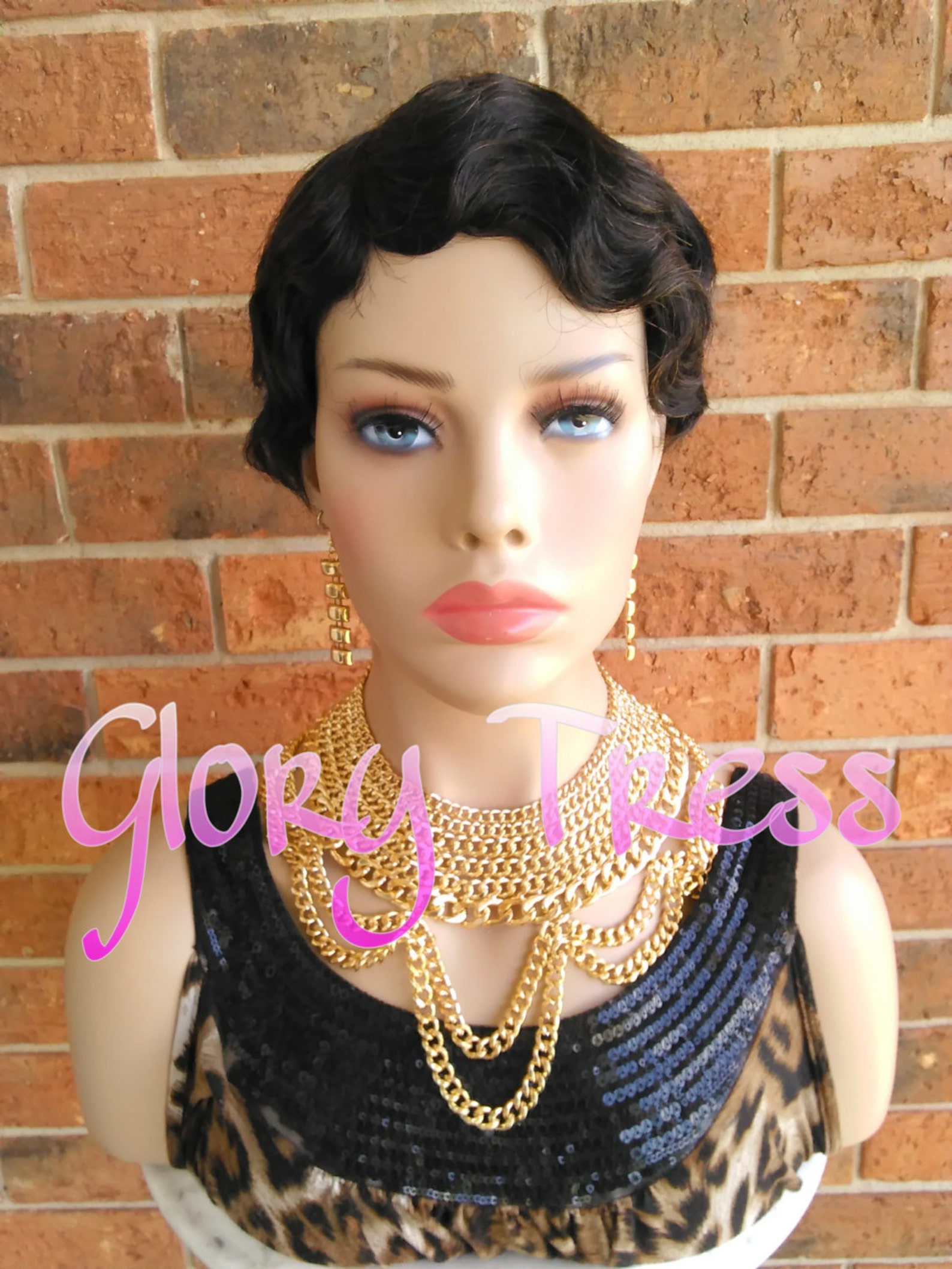 SEGO 100% Real Remy Brazilian Human Hair Full Wig - Short Straight/Wavy Bob In Black/Brown 10 thumbnail image