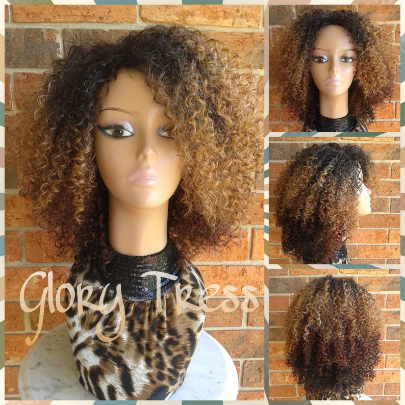ON SALE // Kinky Curly Wig, Short Curly Half Wig, Big Natural Afro Wig, African American Wig // TRUST image 1