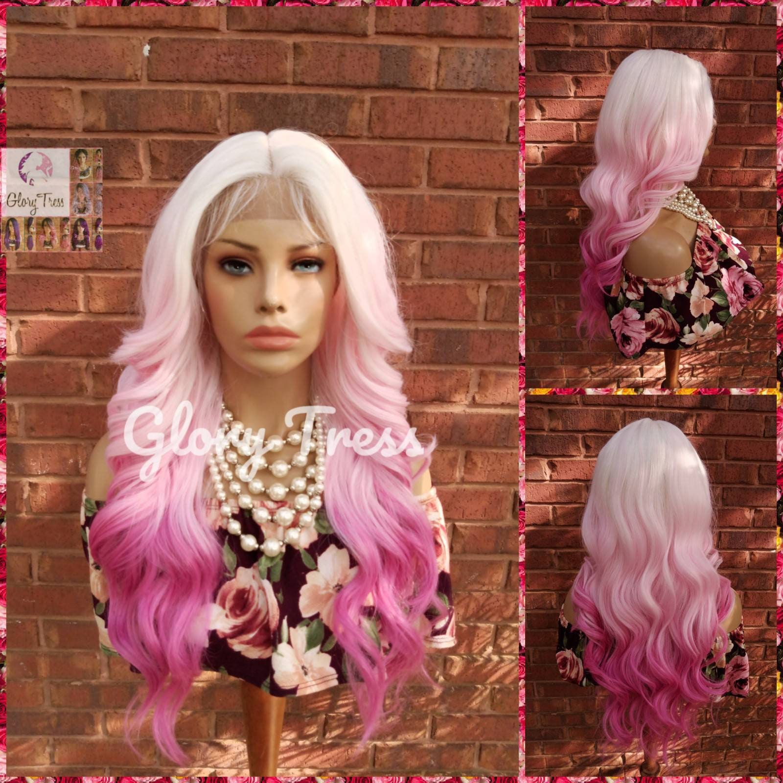 Buy Ghost Pink Lace Front Rooted Ombre Deep Blush Pink Ombre Wig