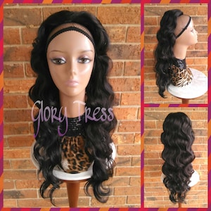 Black Ponytail, Long Wavy Ponytail, Clip in Ponytail, Drawstring Ponytail, Hair Piece, Glory Tress Wigs, Halloween Cosplay Wigs // GOODNESS