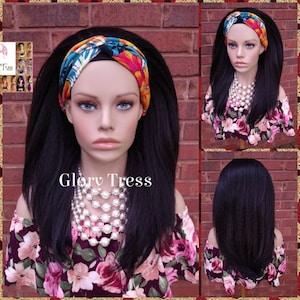 Headband Half Wig -  Yaki Straight Half Wig - Beginner  Friendly Wig, Glory Tress Wigs - African American Wig // STEADFAST