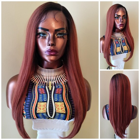 Copper Red Yaki Lace Front Wig 130# Fox Red Yaki Lace Front Wig 660 – diosawigs main image 4