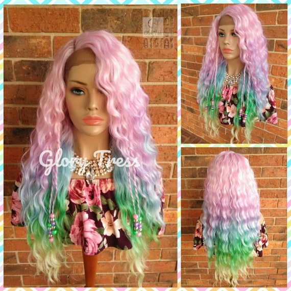 Rainbow wigs cheap for sale