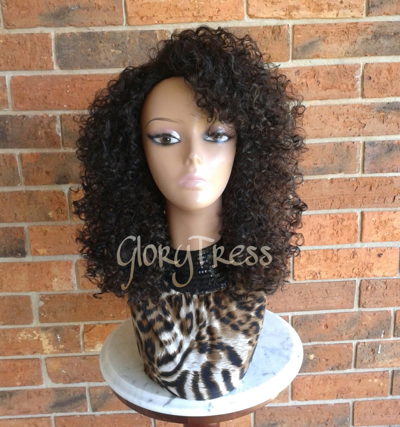 Wigs Half Wig Kinky Curly Half Wig Curly Wig Wig Afro Etsy
