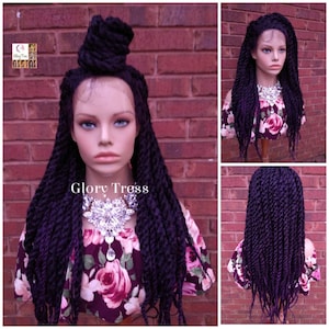 Lace Front Wig, Braided Lace Front Wig, Hand-Twisted Senegal Wig,  African American Wig, Glory Tress // BELOVED2 (Free Shipping)