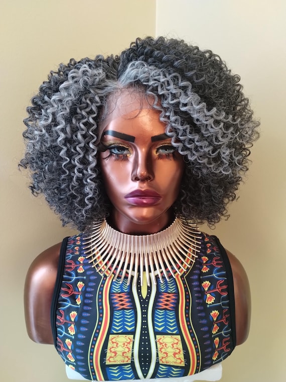 - ?24” SILVER GREY CURLY  LACE FRONT WIG? *NEW* Amazon.com : Ebingoo 26 Inch Silver Gray Lace Front Wig+Wig  main image 4