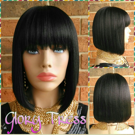 Wig China Bob Wig Glory Tress Wigs 100 Human Hair Blend Wig Short Straight Full Wig Yaki Straight Wig On Sale Egyptian