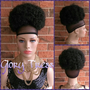 Ponytail, Drawstring Ponytail, Kinky Curly Drawstring Ponytail, Black Afro Puff Ponytail, African American Wig, On Sale // SHARON