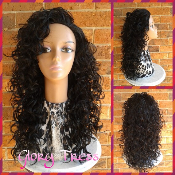 On Sale Long Curly Half Wig Curly Wig With Layers Curly Etsy
