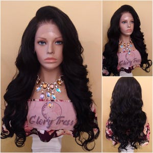 Black Curly Lace Frontal Wig Pre-Plucked HD Lace Wig Yaki Human Hair Blend Wig For Women 13X6 Free Parting Glory Tress- PRINCESS