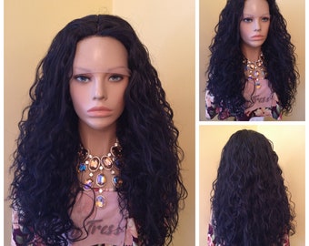 Lace Front Wig Curly Black Wig Glory Tress Alopecia Chemo Wigs Loose Waves HD Lace Part Wig African American Wig - On Sale \\ GRACEFUL GLORY