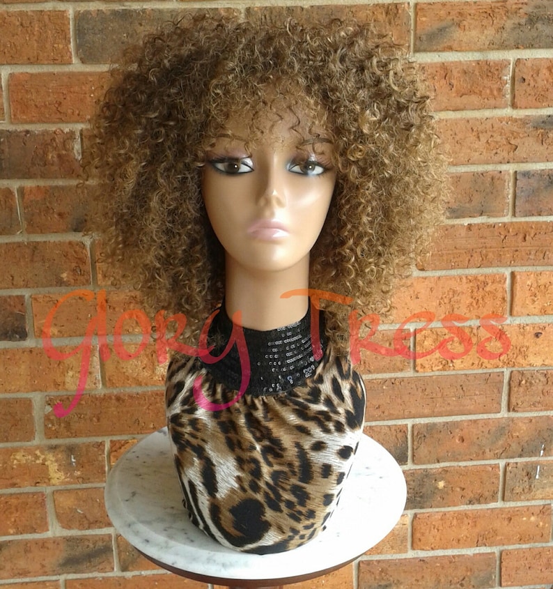 Kinky Curly Wig Wigs Glory Tress Blonde Wig Afro Wig Etsy Canada
