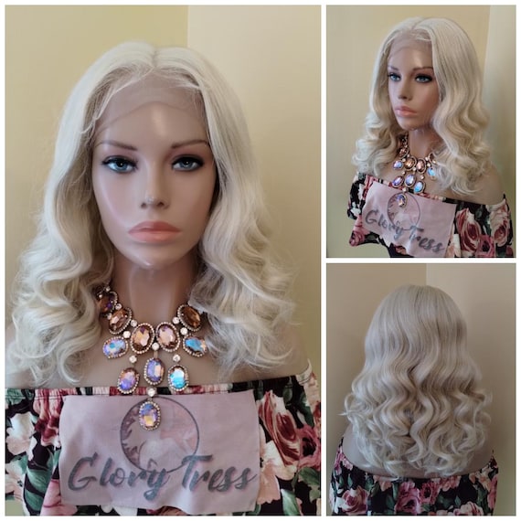Wavy Lace Front Wig Pre-plucked HD Lace Wig Human Hair Blend  display picture 2