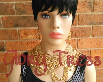 IN SALDO // Parrucca corta con taglio a rasoio, acconciatura Pixie Cut, parrucca 100% capelli umani Remy // REVIVE